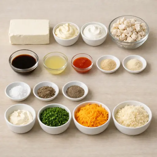 Ingredients for Creamy Classic Crab Dip
