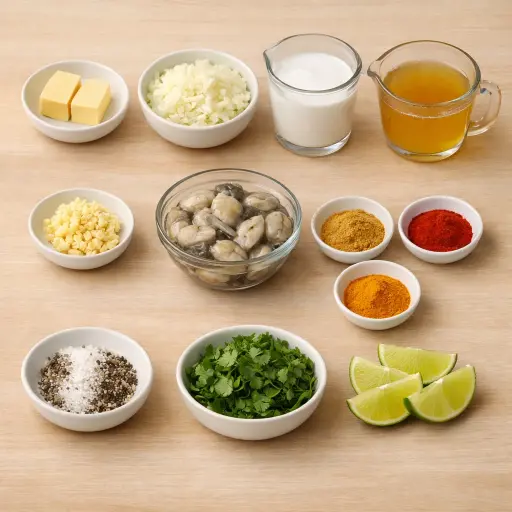 Ingredients for Creamy Coconut Oyster Stew