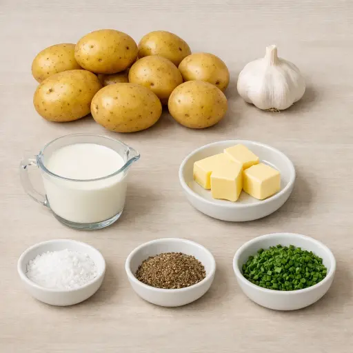 Ingredients for Creamy Garlic Mashed Potatoes