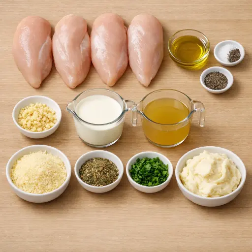 Ingredients for Creamy Garlic Parmesan Chicken