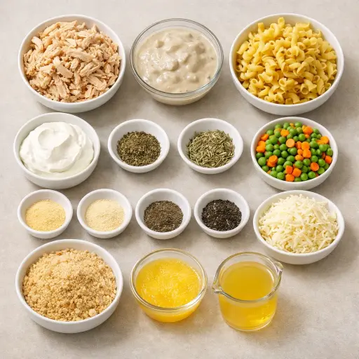 Ingredients for Creamy Herb & Chicken Bake