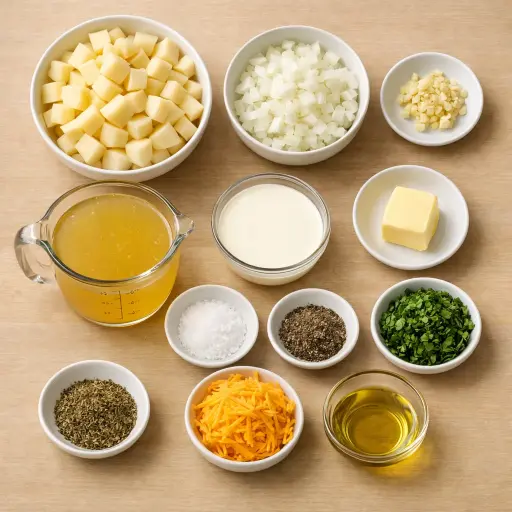 Ingredients for Creamy Herb & Potato Soup