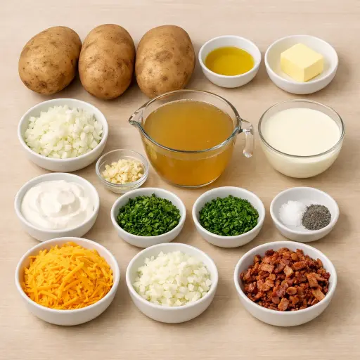Ingredients for Creamy Herb Baked Potato Soup