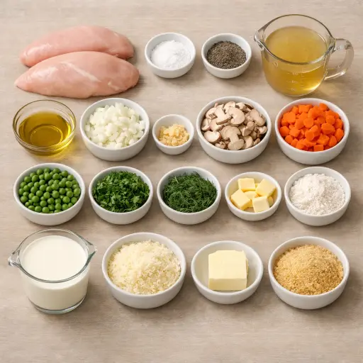 Ingredients for Creamy Herb Chicken Casserole