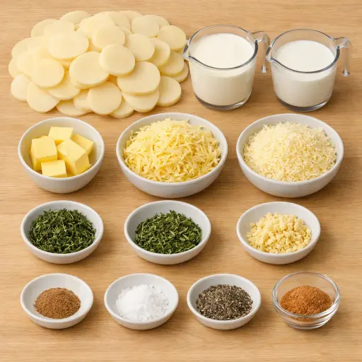 Ingredients for Creamy Herb Potato Casserole