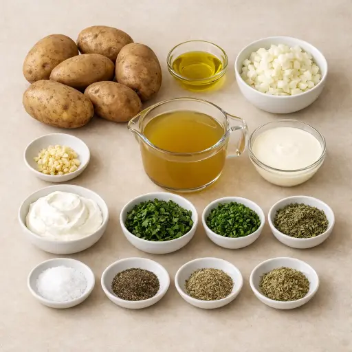 Ingredients for Creamy Herb Potato Soup
