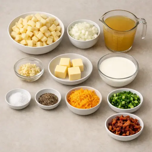 Ingredients for Creamy Homestyle Potato Soup