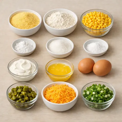 Ingredients for Creamy Jalapeño Corn Casserole