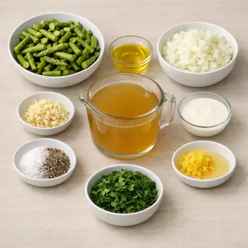 Ingredients for Creamy Lemon Asparagus Soup