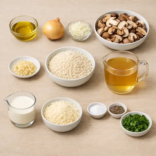 Ingredients for Creamy Mushroom Risotto