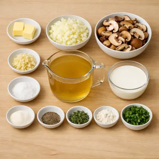 Ingredients for Creamy Mushroom Soup