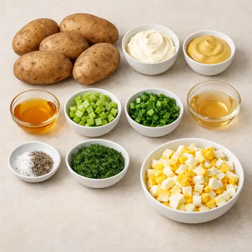 Ingredients for Creamy Mustard Potato Salad