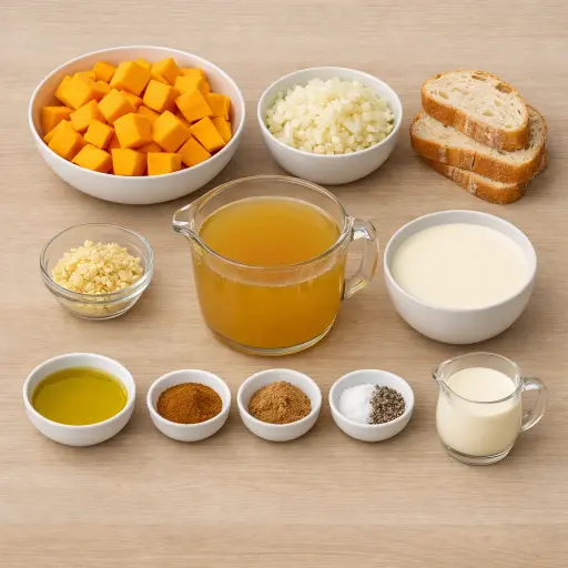 Ingredients for Creamy Pumpkin Soup