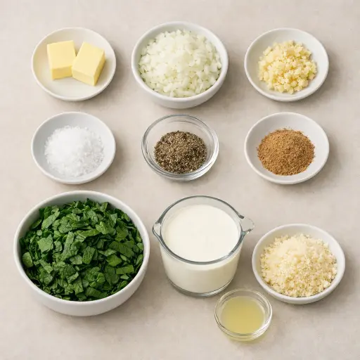 Ingredients for Creamy Spinach with a Zesty Twist