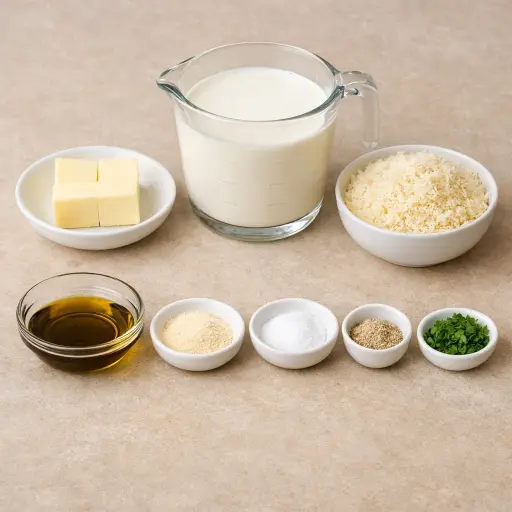 Ingredients for Creamy Truffle Alfredo Sauce