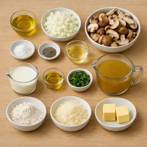 Ingredients for Creamy Truffle Mushroom Soup