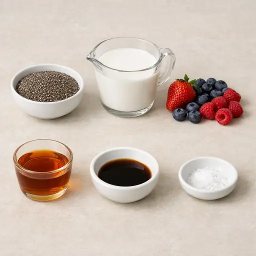 Ingredients for Creamy Vanilla Chia Pudding