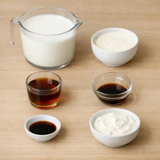 Ingredients for Creamy Vanilla-Maple Yogurt