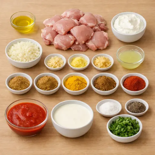 Ingredients for Creative Spiced Butter Chicken