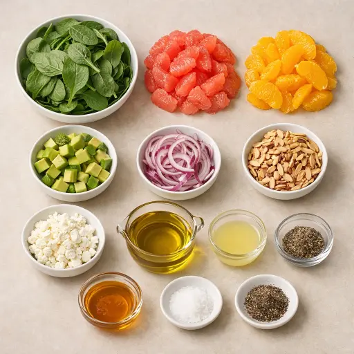 Ingredients for Crisp Citrus Spinach Delight