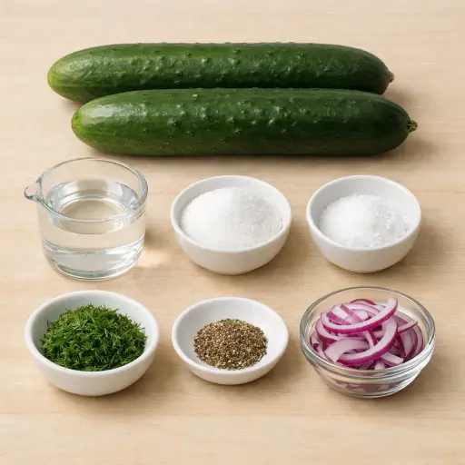 Ingredients for Crisp Cucumber and Vinegar Delight