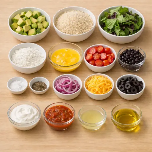 Ingredients for Crispy Avocado Taco Salad
