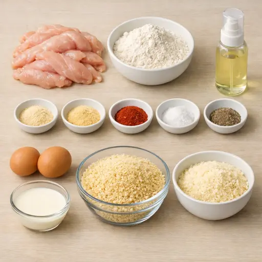 Ingredients for Crispy Baked Chicken Tenders