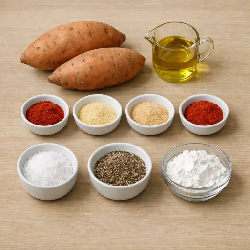 Ingredients for Crispy Cajun Sweet Potato Fries