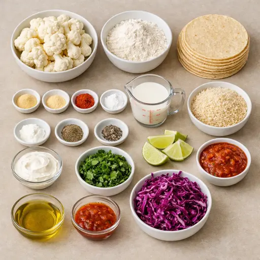 Ingredients for Crispy Cauliflower Tacos