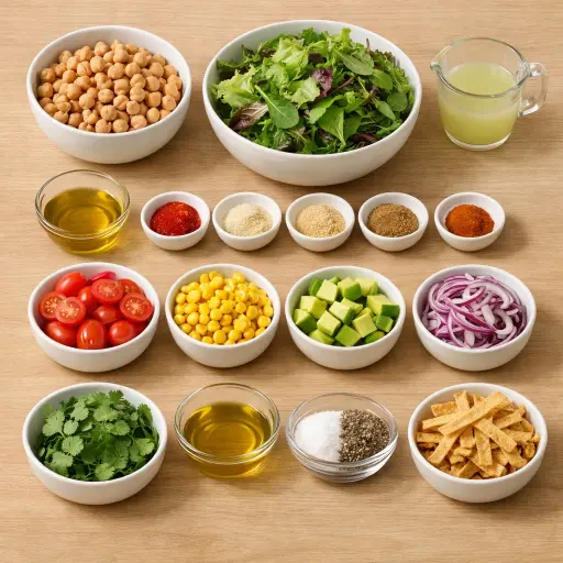 Ingredients for Crispy Chickpea Taco Salad