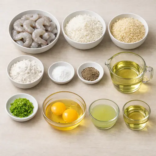 Ingredients for Crispy Coconut Lime Shrimp