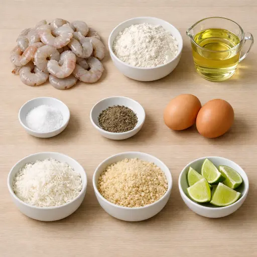 Ingredients for Crispy Coconut Shrimp