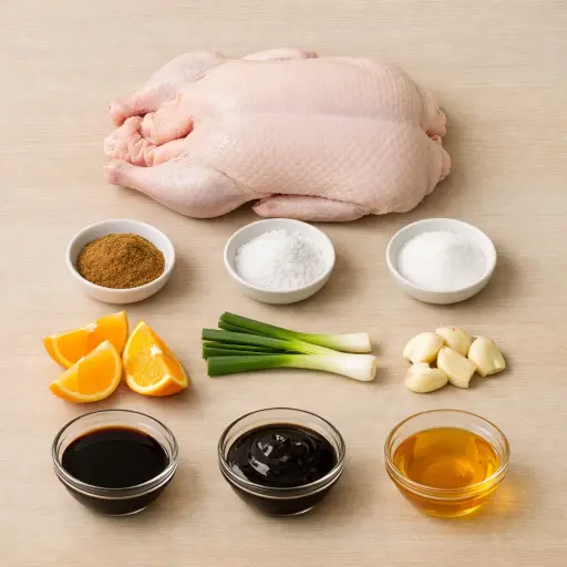 Ingredients for Crispy Five-Spice Roast Duck