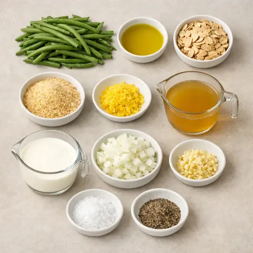 Ingredients for Crispy Green Bean Almond Casserole