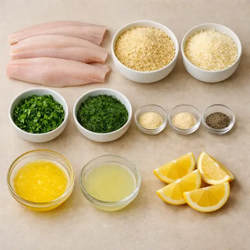 Ingredients for Crispy Herb-Crusted Baked Walleye
