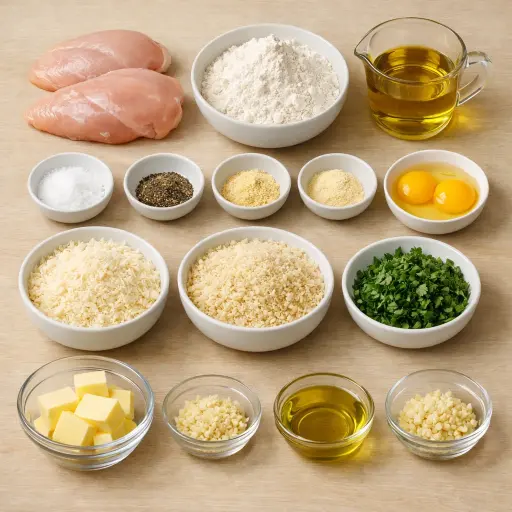 Ingredients for Crispy Herb Garlic Parmesan Chicken