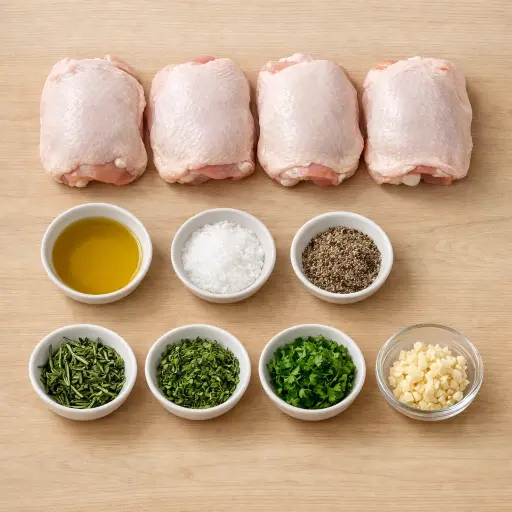 Ingredients for Crispy Herb-Infused Chicken Thighs