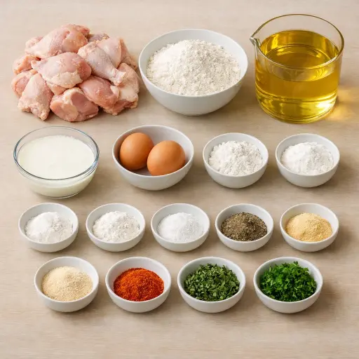 Ingredients for Crispy Herb-Infused Fried Chicken