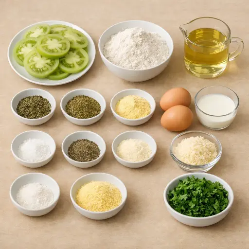 Ingredients for Crispy Herb-Infused Fried Green Tomatoes
