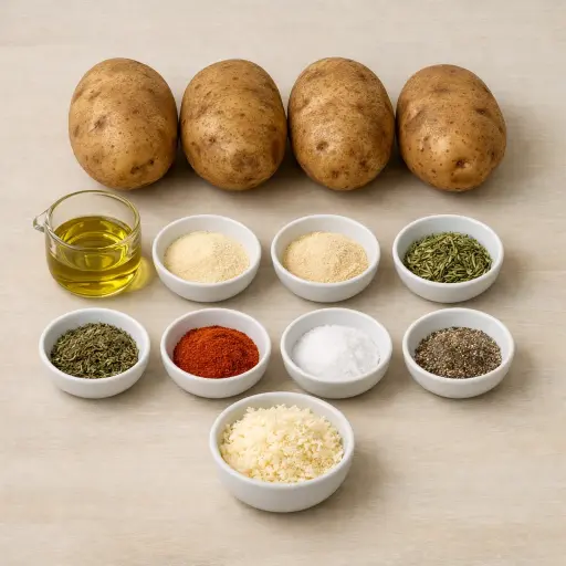 Ingredients for Crispy Herb Oven Fried Potatoes