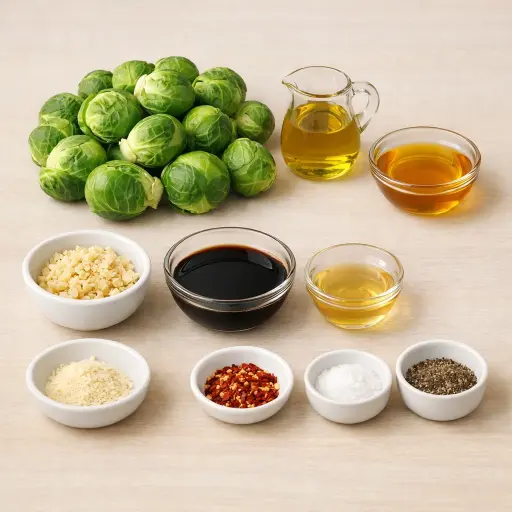 Ingredients for Crispy Honey Garlic Brussels Sprouts