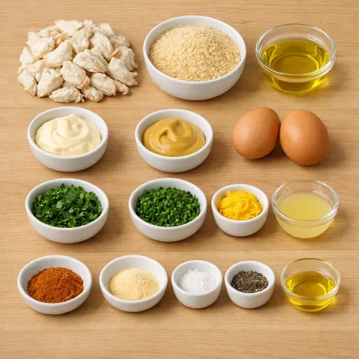 Ingredients for Crispy Lemon Herb Crab Cakes