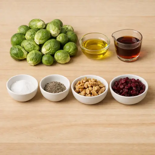 Ingredients for Crispy Maple Balsamic Brussels Sprouts