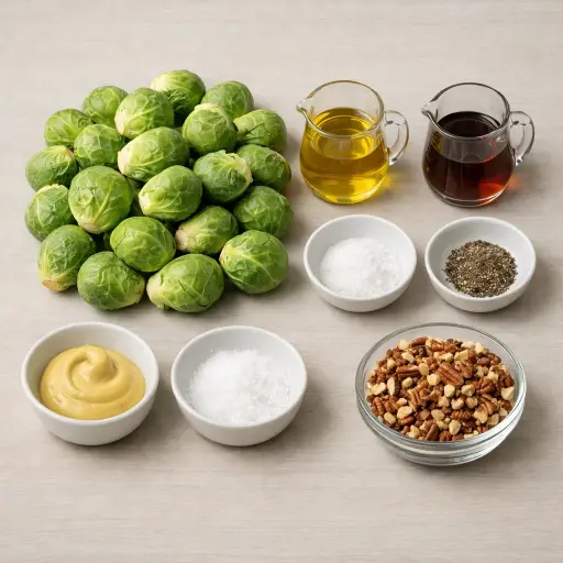 Ingredients for Crispy Maple Dijon Brussels Sprouts
