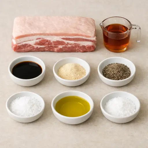 Ingredients for Crispy Maple-Glazed Pork Belly