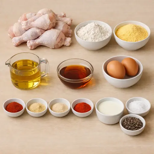Ingredients for Crispy Maple Southern Fried Chicken