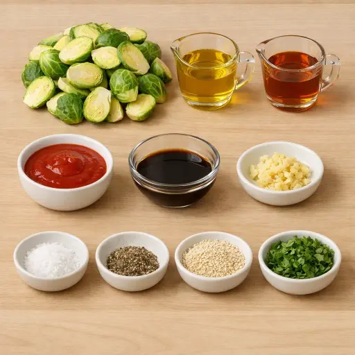 Ingredients for Crispy Maple-Sriracha Brussel Sprouts