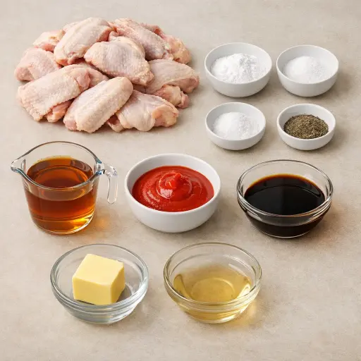 Ingredients for Crispy Maple-Sriracha Oven-Baked Wings