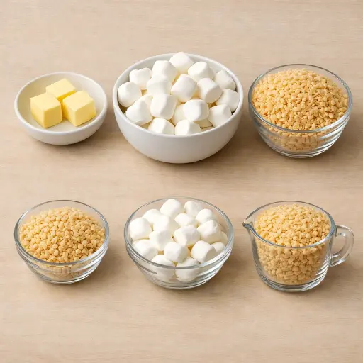 Ingredients for Crispy Marshmallow Squares