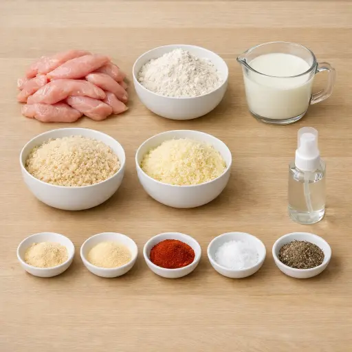 Ingredients for Crispy Oven-Baked Chicken Tenders